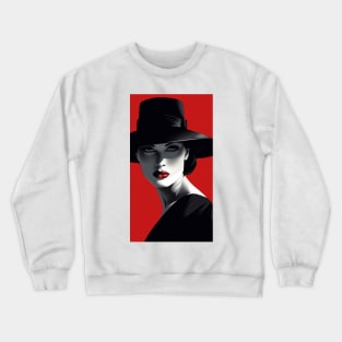 Lady in Black Crewneck Sweatshirt